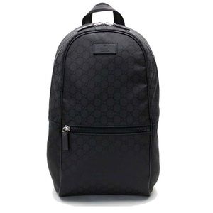 Gucci Nylon GG Guccissima Black Slim Backpack Travel Bag NWOT